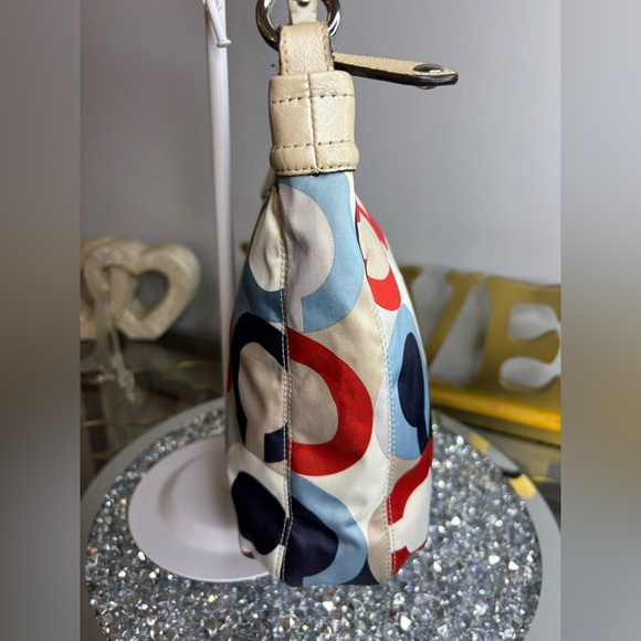 Coach 2013 Ashley Op Art Satin Multi Print Hobo Bag EUC - Picture 6 of 14